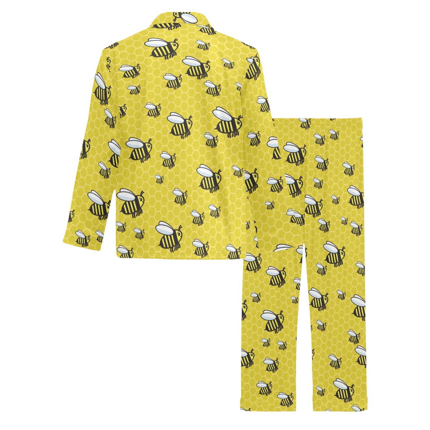 Bee Cute Print Design LKS308 Men's Long Pajama Set