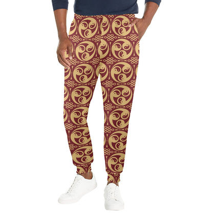 Yin Yang Style Pattern Design Print Men's Casual Track Pants