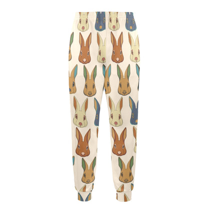 Rabbit Pattern Print Design RB04 Men's Casual Track Pants
