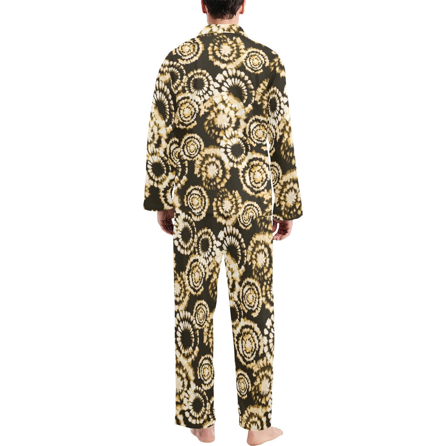 Tie Dye Print Design LKS307 Men's Long Pajama Set