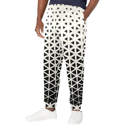 Geometric Black White Pattern Print Design 03 Men's Casual Track Pants