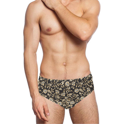 Brocade Pattern Print Design 03 Men's Swimming Briefs