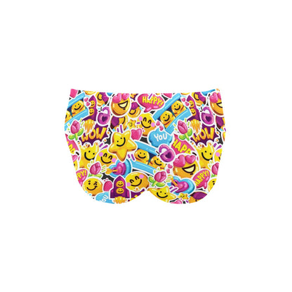 Emoji Sticker Print Pattern Men's Swimming Briefs