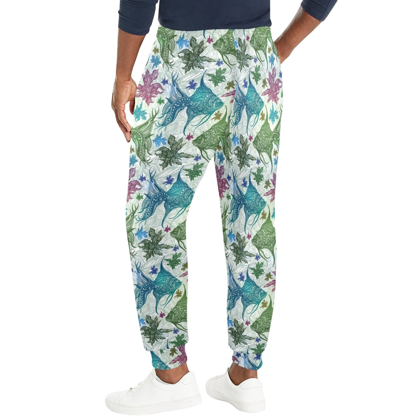 Angelfish Tribal Pattern Print Design 01 Men's Casual Track Pants