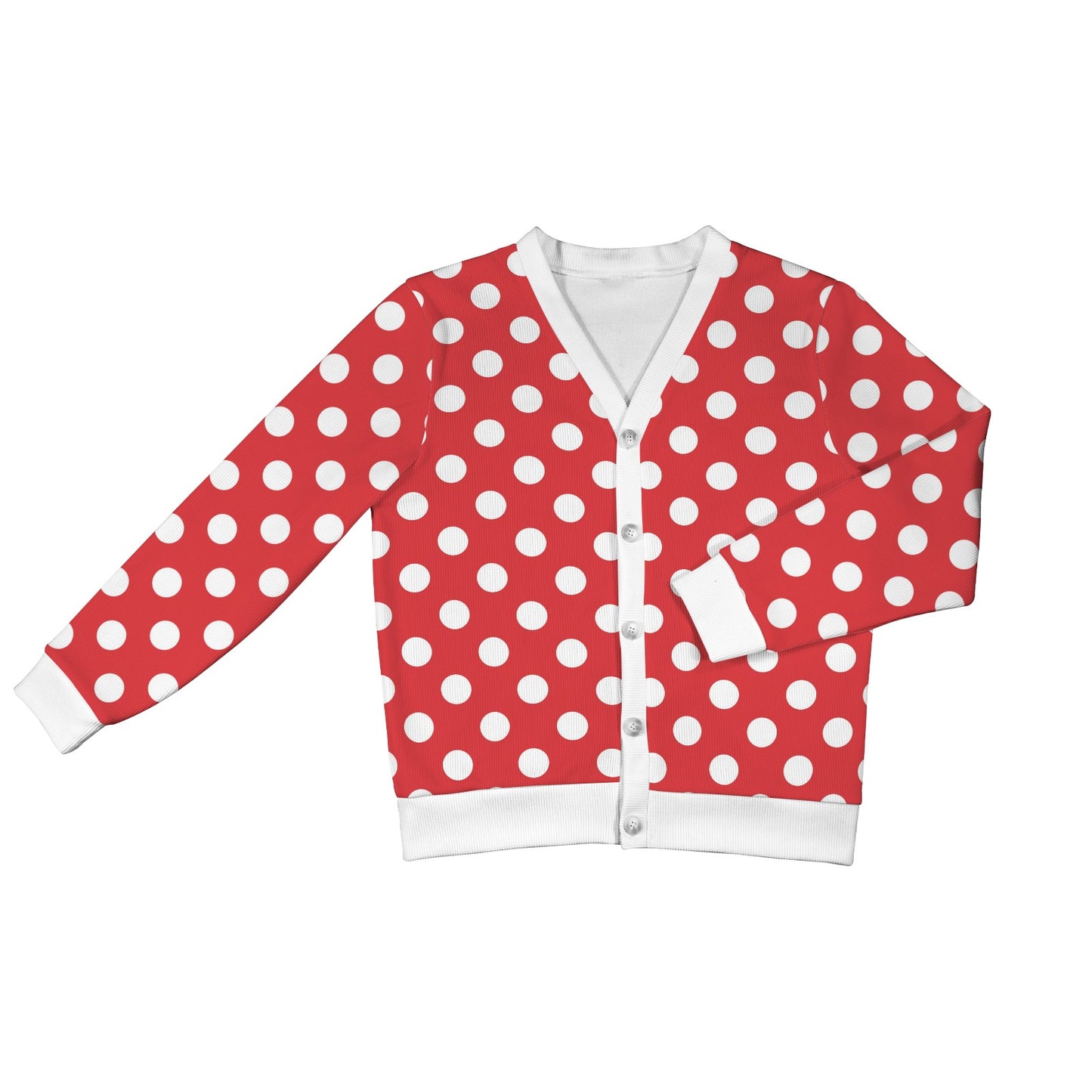 Polka Dot Red Pattern Print Design 04 Women's Cardigan