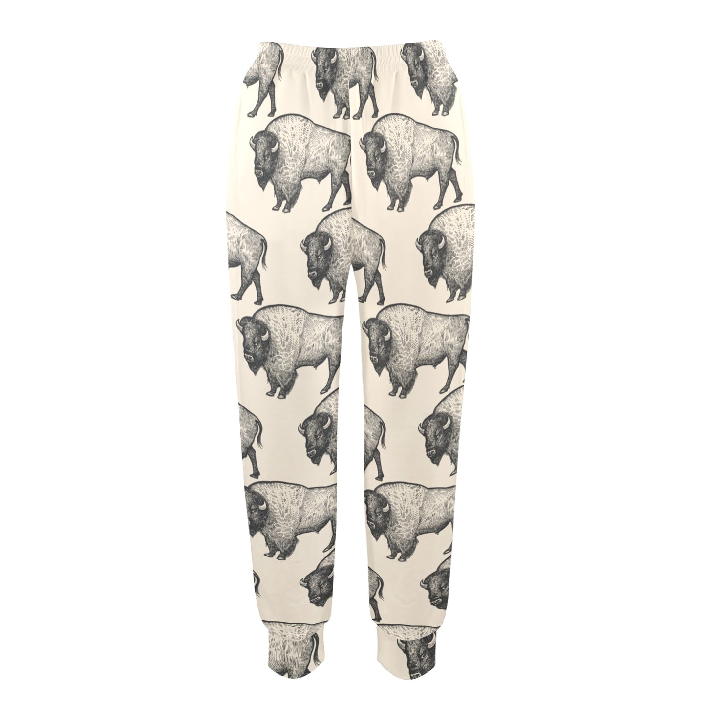 Bison Pattern Print Design 02 Women's Casual Track Pants