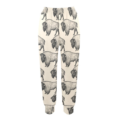 Bison Pattern Print Design 02 Women's Casual Track Pants