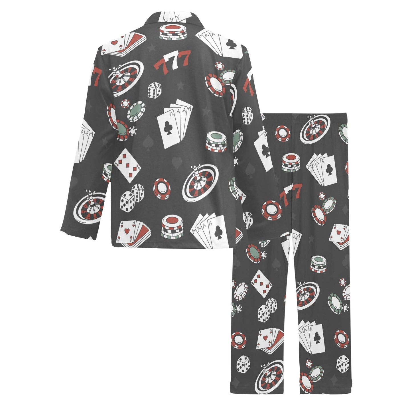 Casino Pattern Print Design 02 Men's Long Pajama Set