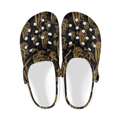 Owl Tribal Polynesian Design Print Unisex Clogs Shoes