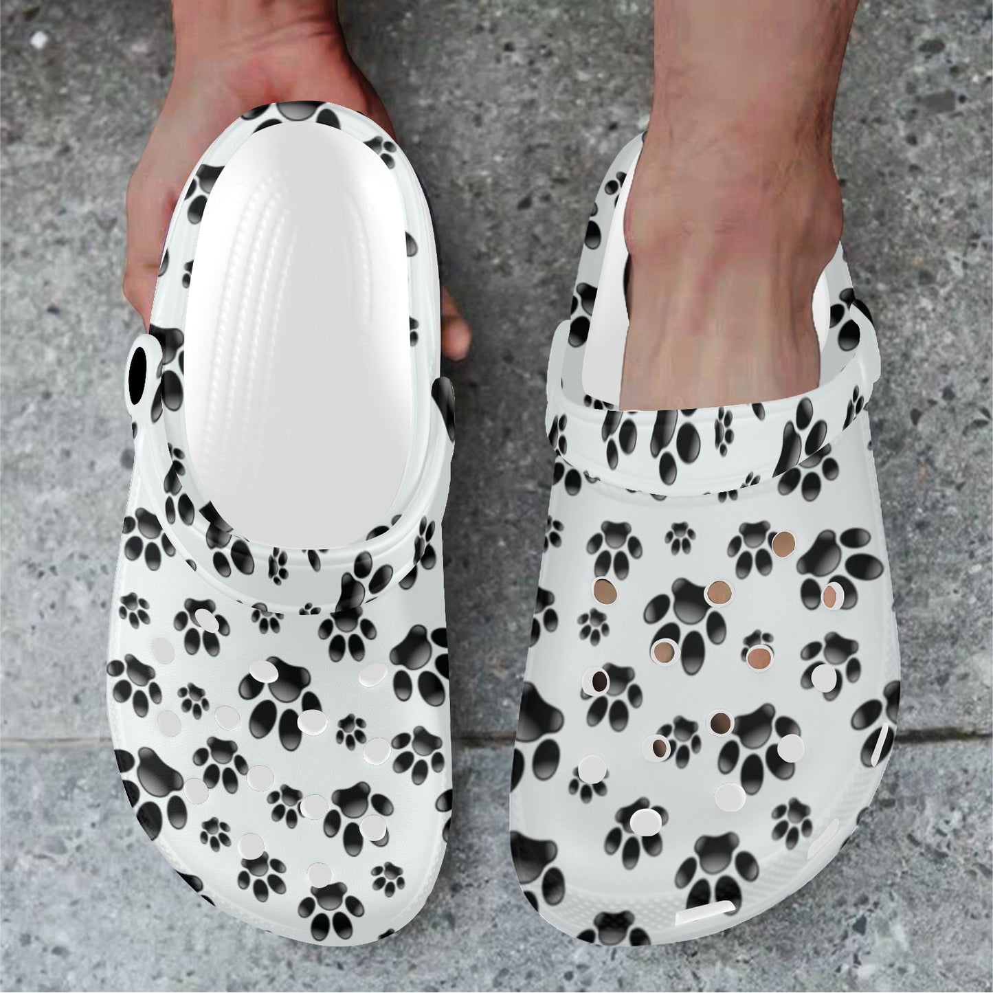 Paw Themed Print Unisex Clogs Shoes