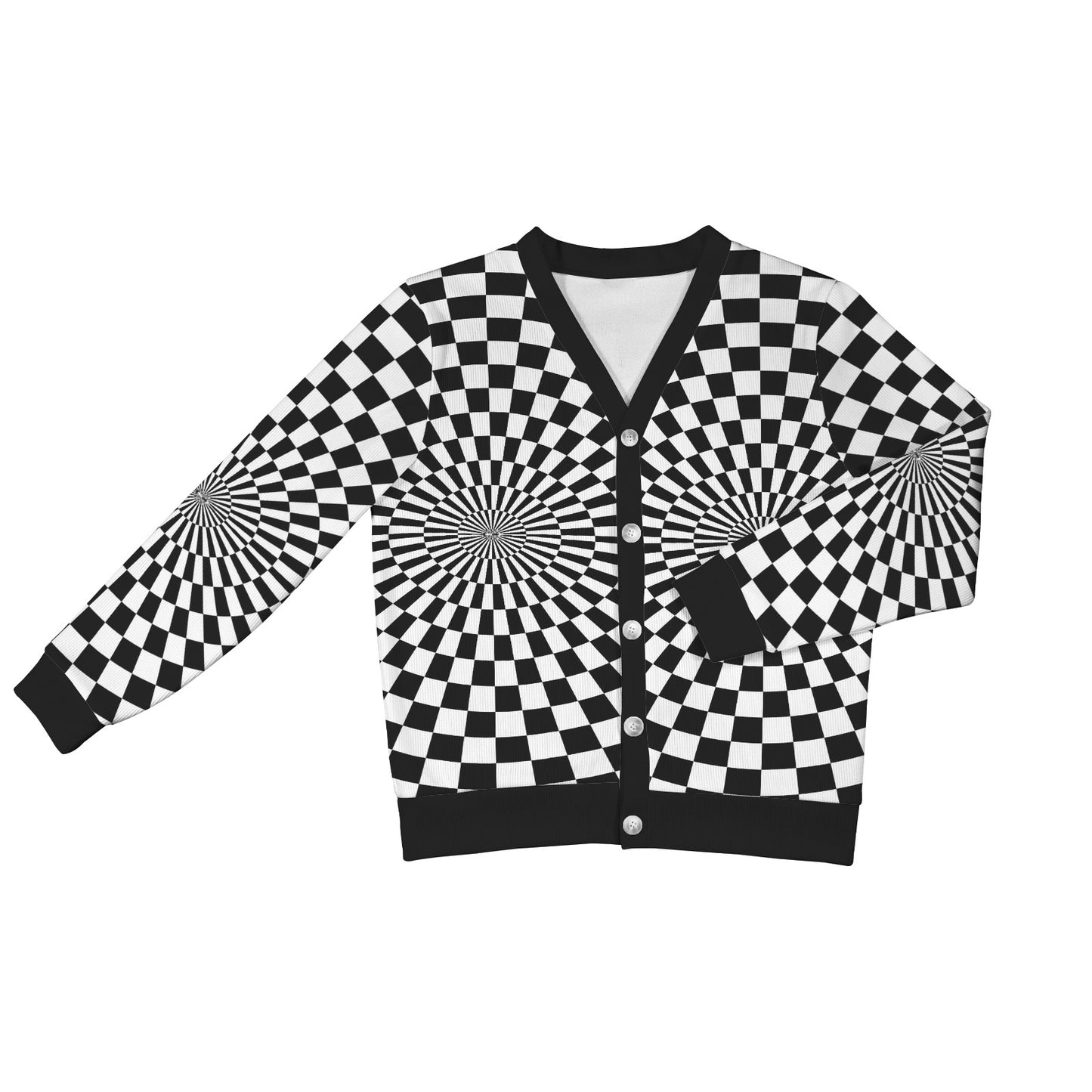 Checkered Flag Optical illusion Women's Cardigan