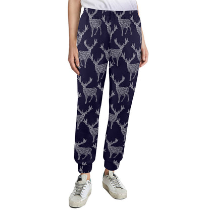 elk Design Print Pattern JJ0196 Women's Casual Track Pants