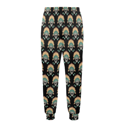 American indian Skull Pattern Men's Casual Track Pants