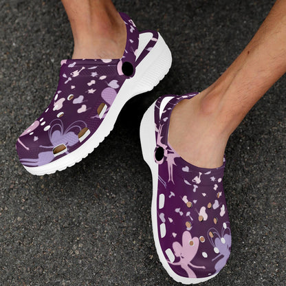 Fairy Pink Print Pattern Unisex Clogs Shoes
