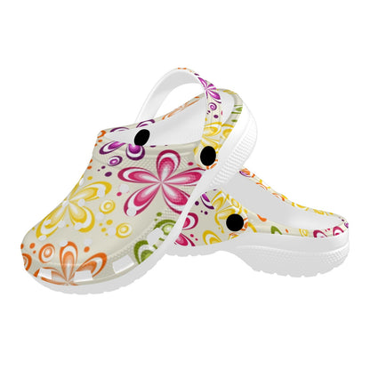 Flower Power Colorful Design Print Unisex Clogs Shoes