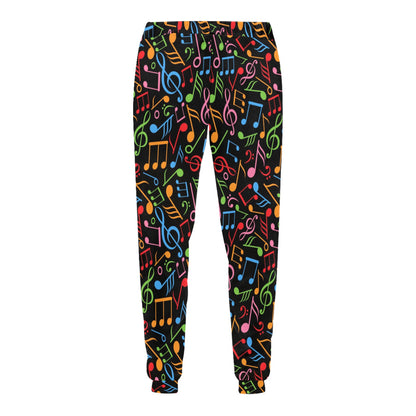 Music Note Colorful Themed Print Men's Sweatpants