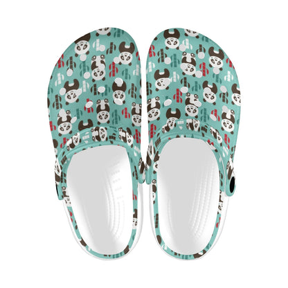 Panda Bear Cute Themed Print Unisex Clogs Shoes