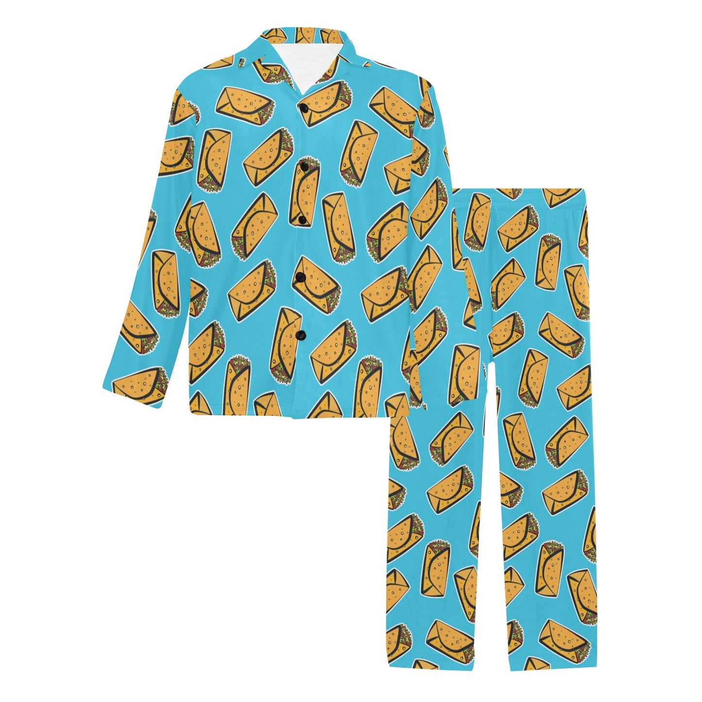 Burrito Print Design LKS301 Men's Long Pajama Set