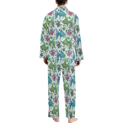 Angelfish Tribal Pattern Print Design 01 Men's Long Pajama Set