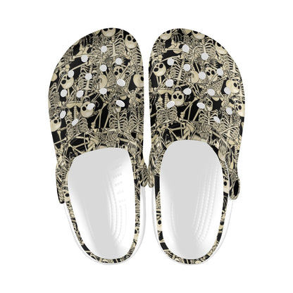 Skeleton Design Print Unisex Clogs Shoes