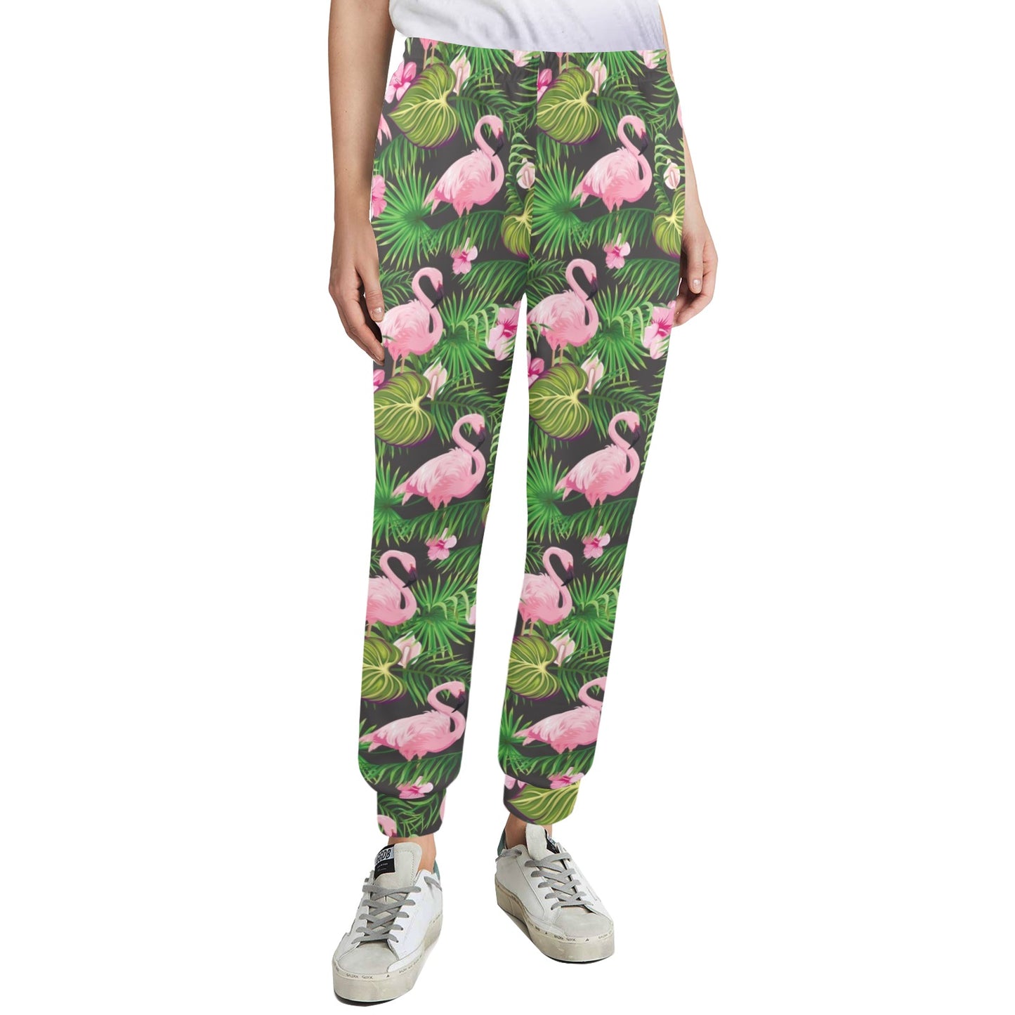 Flamingo tropical Design Print Pattern JJ0183 Women's Casual Track Pants