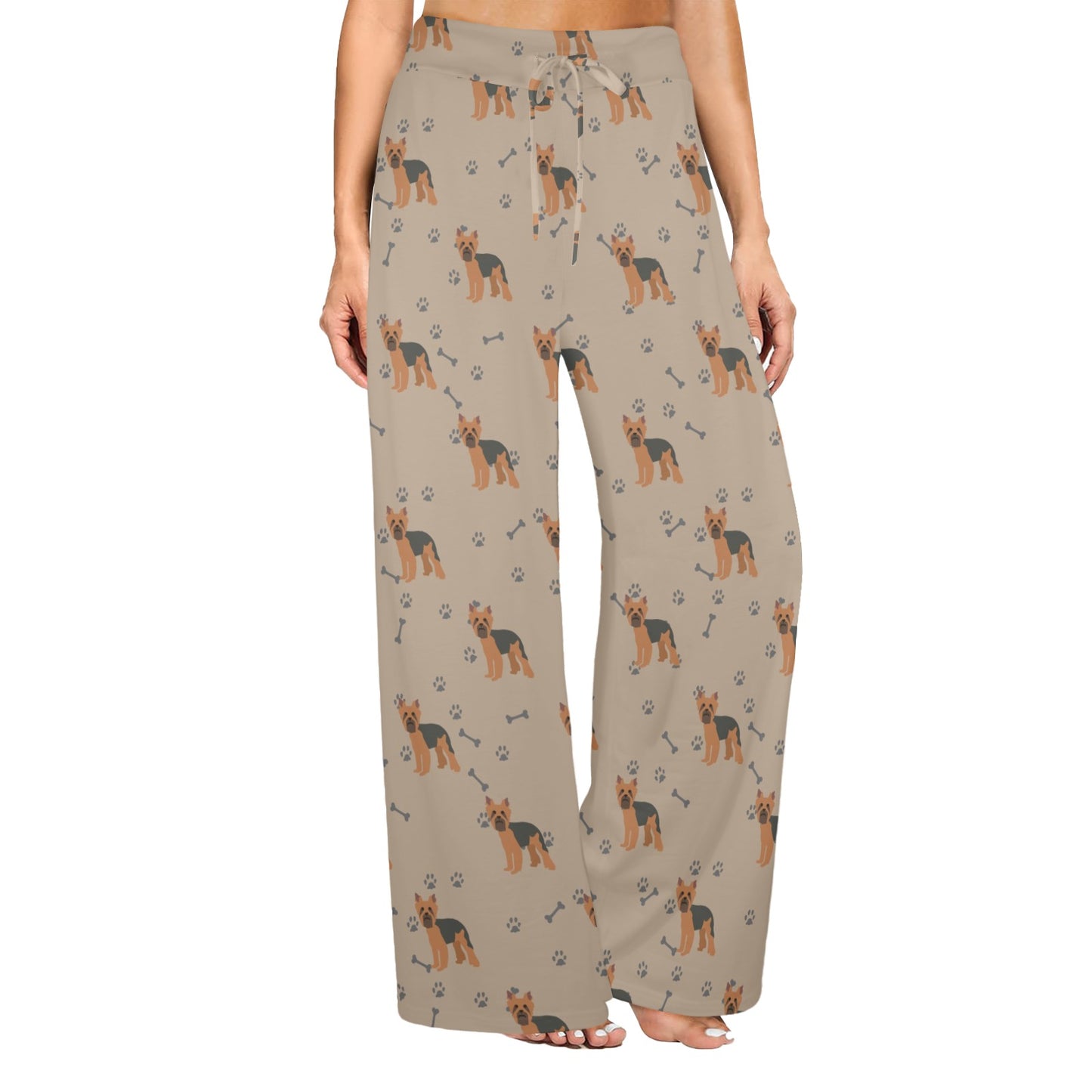 Yorkshire Terriers Print Design LKS305 Women's Wide Leg Lounge Pants