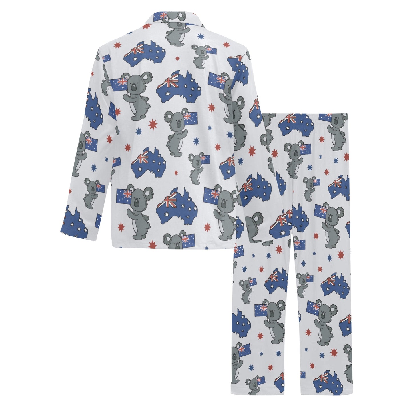Koala Australia Day Themed Design Men's Long Pajama Set