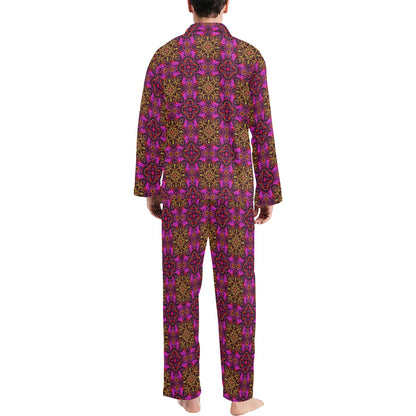 kaleidoscope Abstract Print Design Men's Long Pajama Set