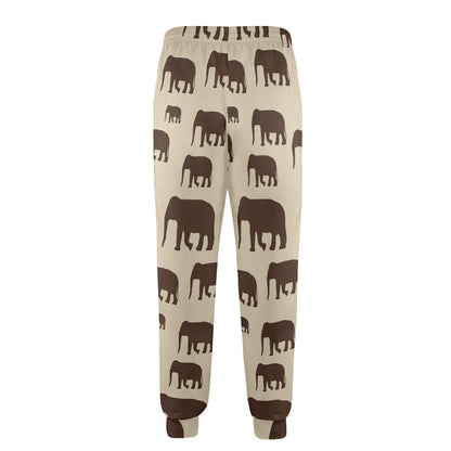 elephant Design Print Pattern JJ0186 Men's Casual Track Pants