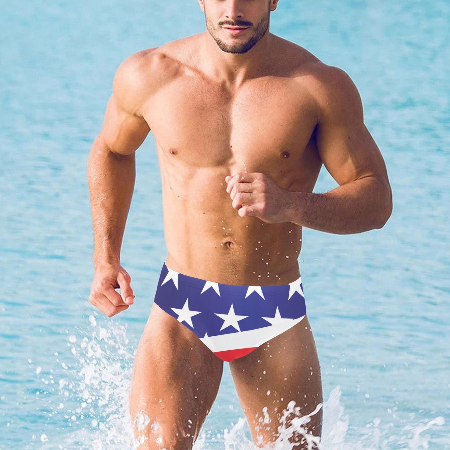 American flag Print Men's Swimming Briefs
