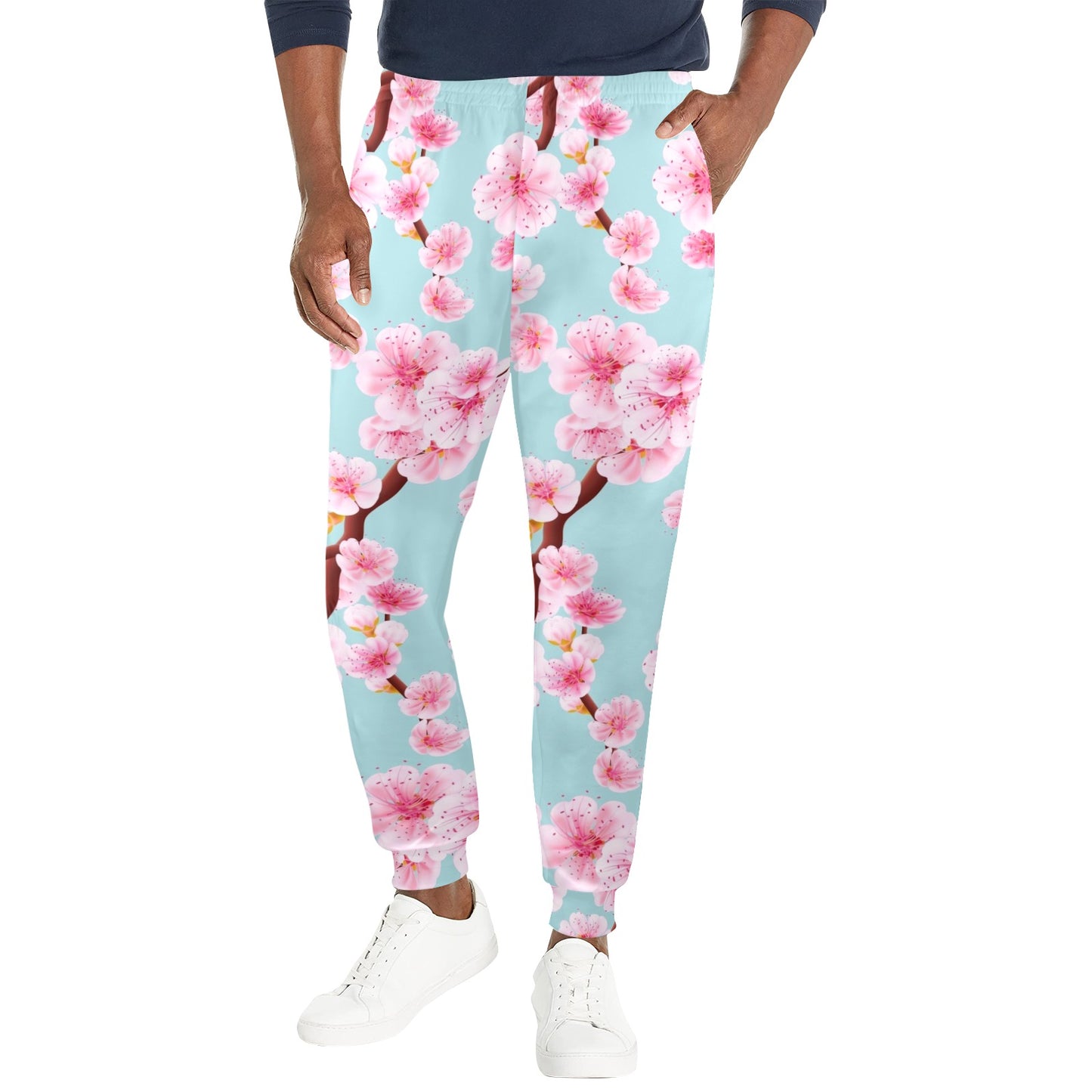 Cherry Blossom Pattern Print Design CB04 Men's Casual Track Pants