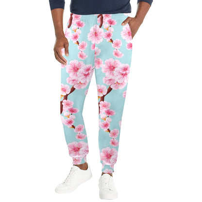 Cherry Blossom Pattern Print Design CB04 Men's Casual Track Pants
