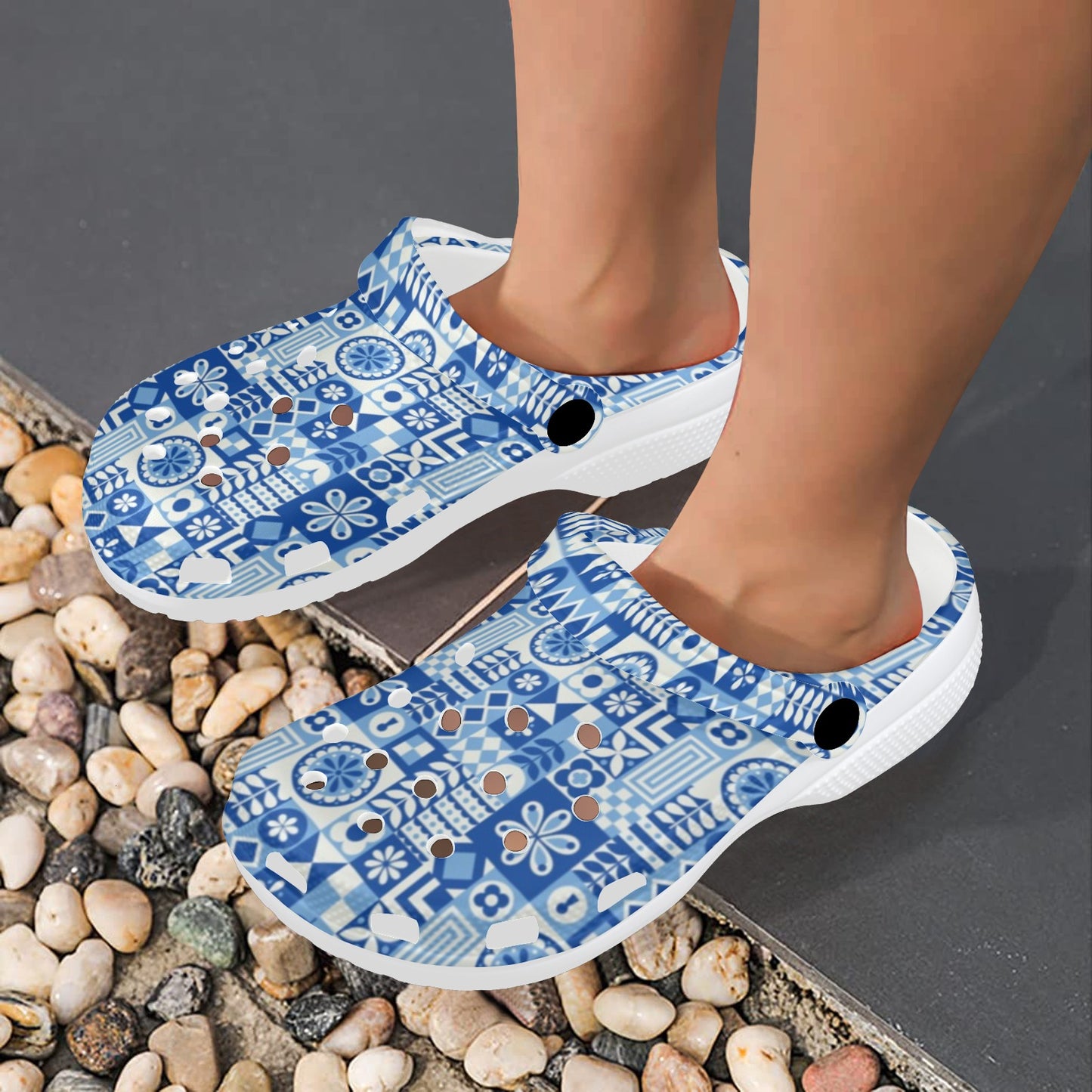 Swedish Print Pattern Unisex Clogs Shoes