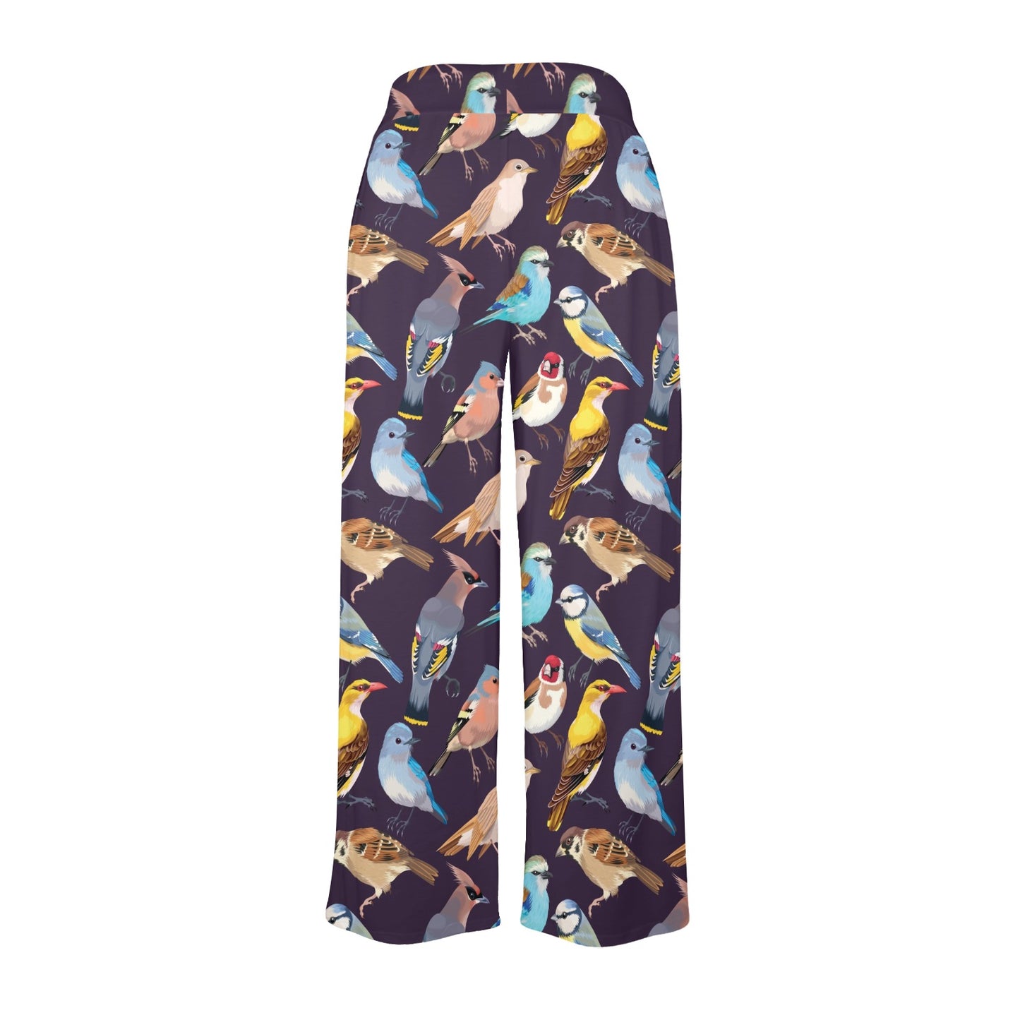 Bird Cute Print Pattern Women's Wide Leg Lounge Pants