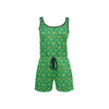 Shamrock With Horse Shoes Print Design LKS305 Women's Sleeveless Romper