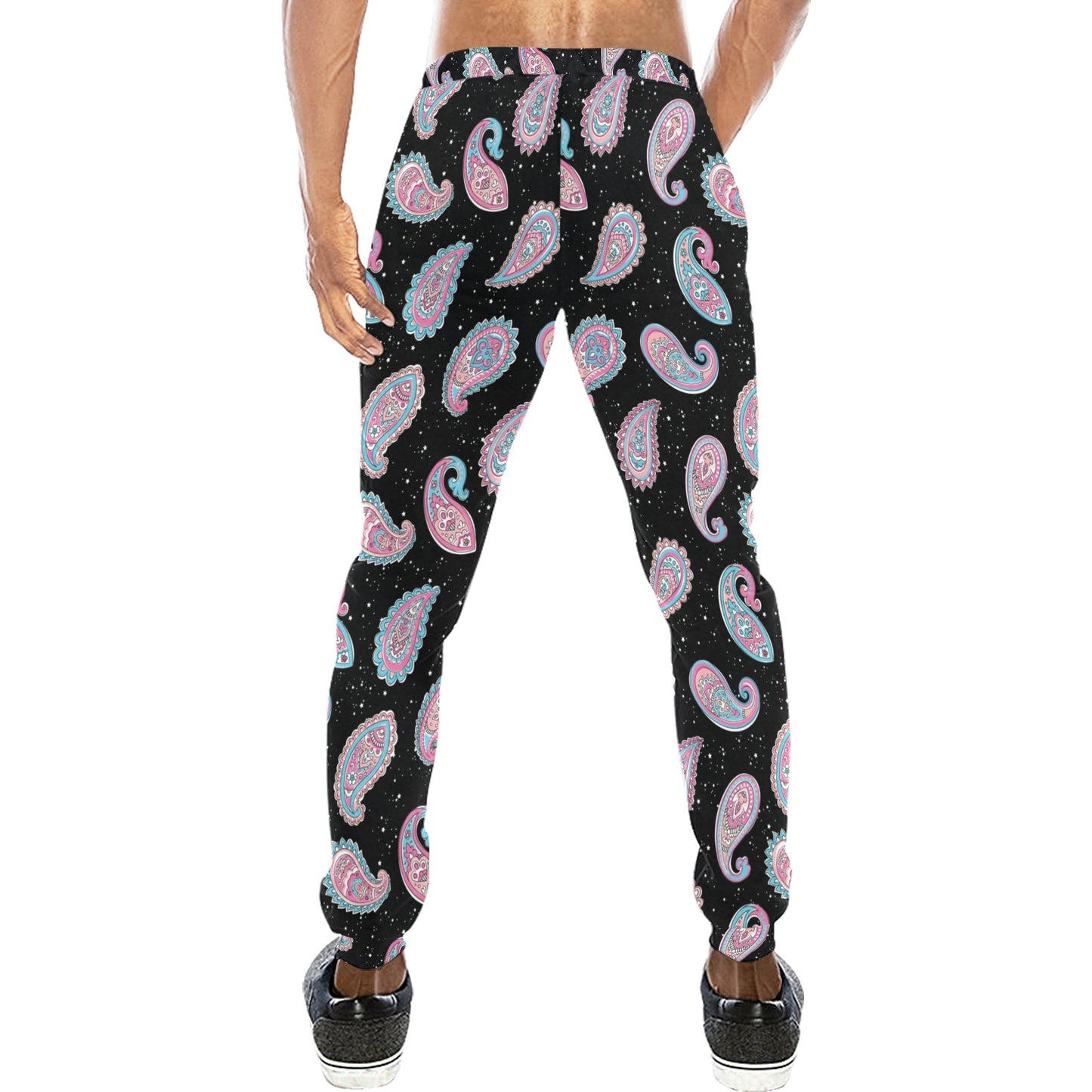Paisley Pink Design Mandala Print Men's Sweatpants