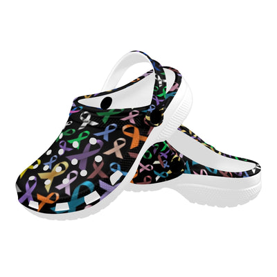 Breast Cancer Awareness Colorful Print Unisex Clogs Shoes