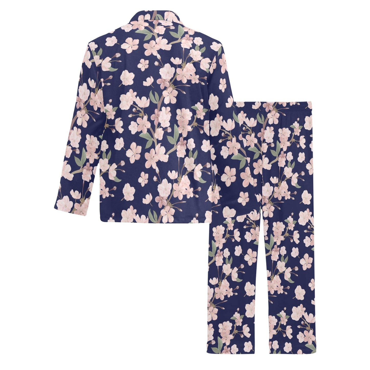 Sakura Print Design LKS301 Men's Long Pajama Set