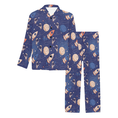Space Astronaut Rocket Print Design LKS304 Men's Long Pajama Set