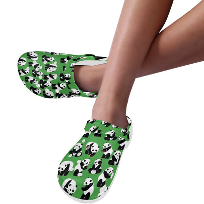 Panda Bear Pattern Themed Print Unisex Clogs Shoes