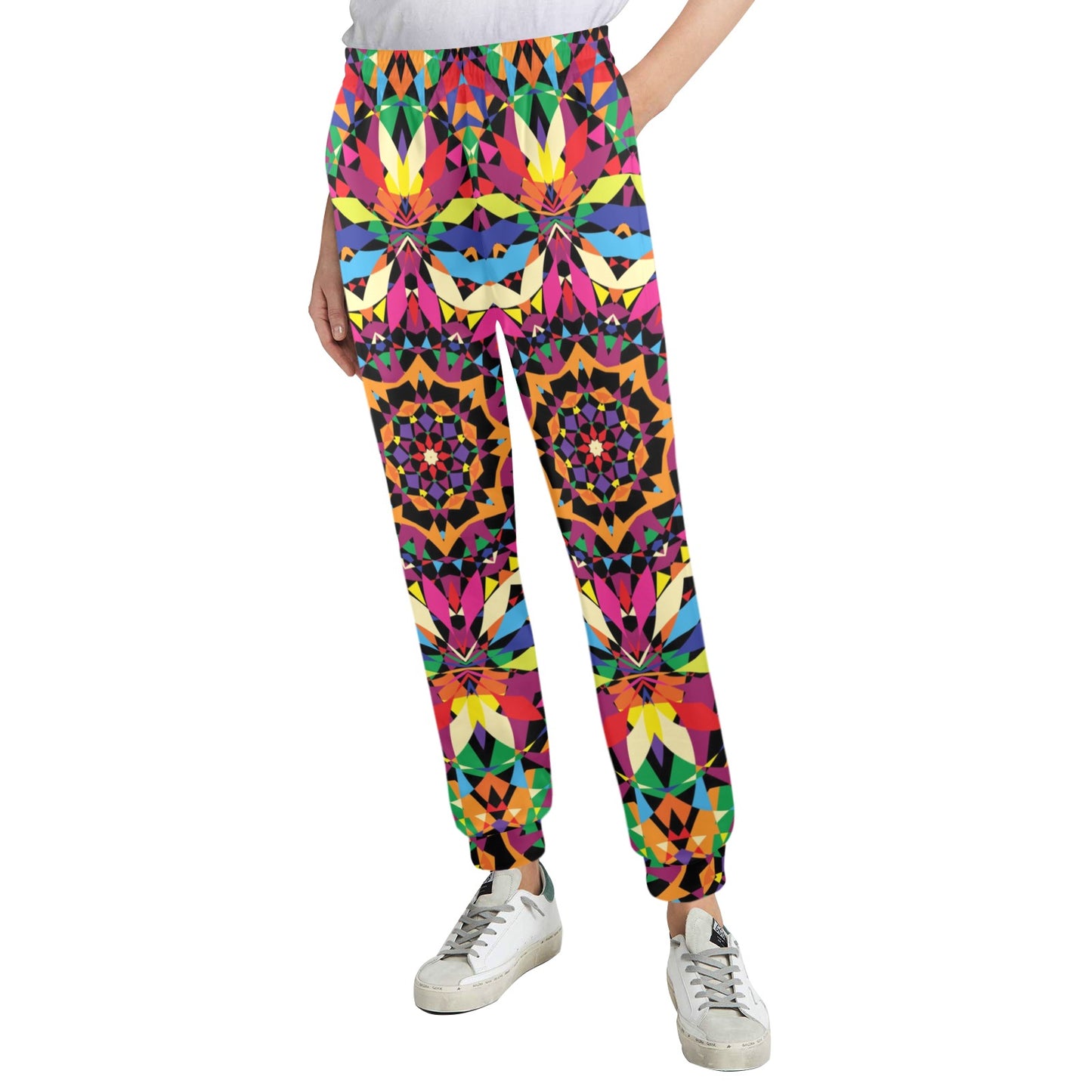 Kaleidoscope Pattern Print Design 02 Women's Casual Track Pants