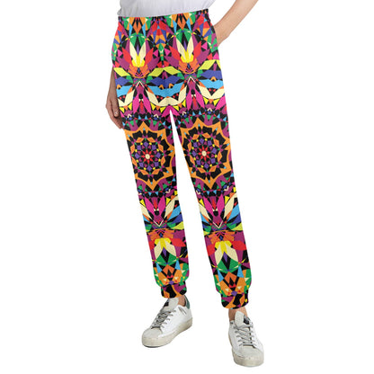 Kaleidoscope Pattern Print Design 02 Women's Casual Track Pants