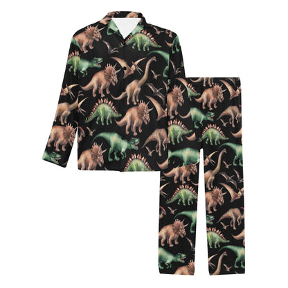 Dinosaur Print Pattern Men's Long Pajama Set