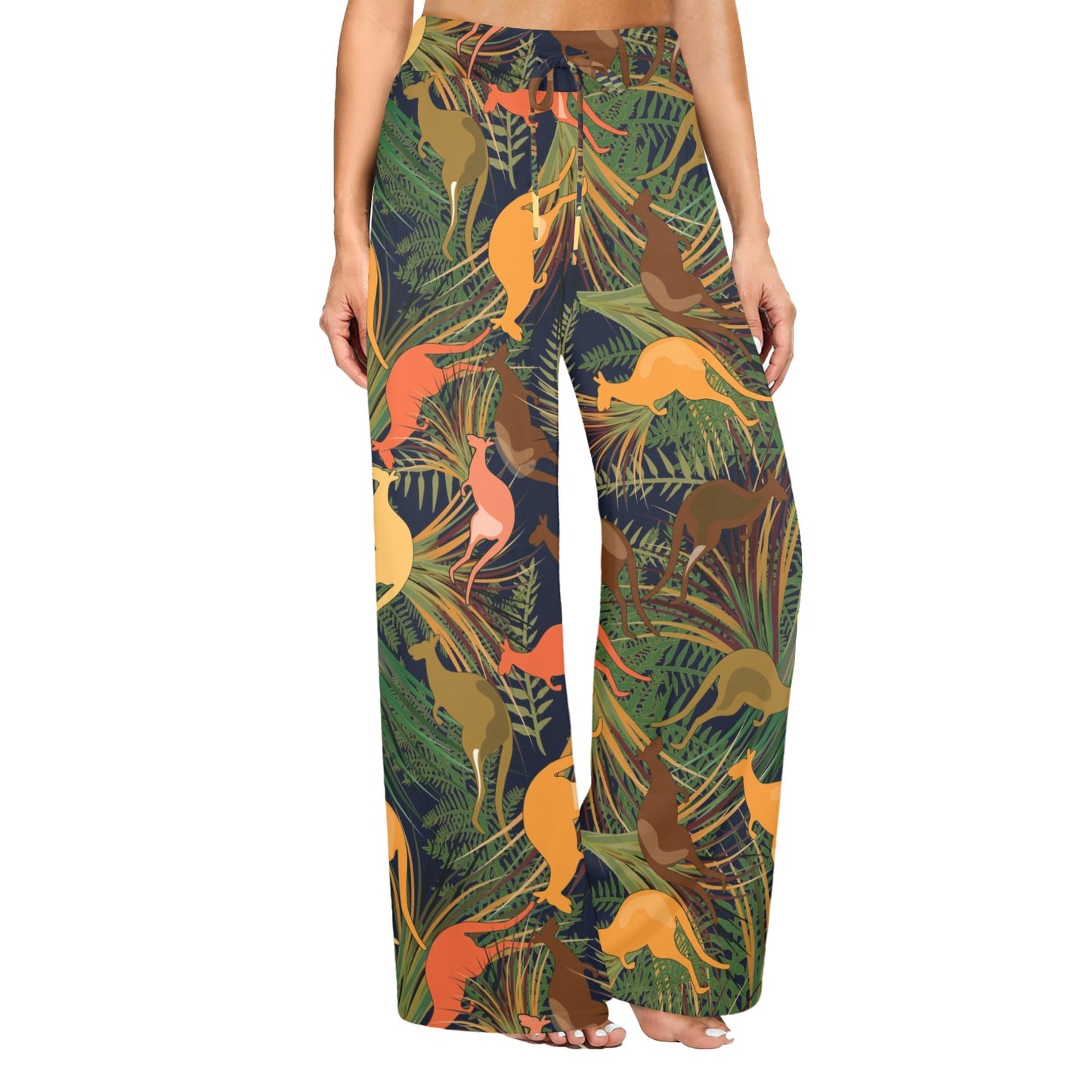 Kangaroos Pattern Print Design 07 Women's Wide Leg Lounge Pants