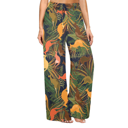 Kangaroos Pattern Print Design 07 Women's Wide Leg Lounge Pants