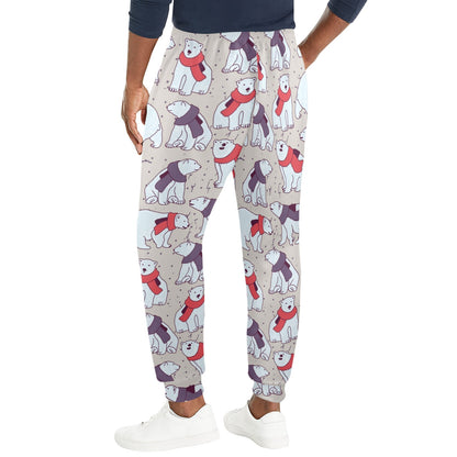 Polar Bear Pattern Print Design PB04 Men's Casual Track Pants