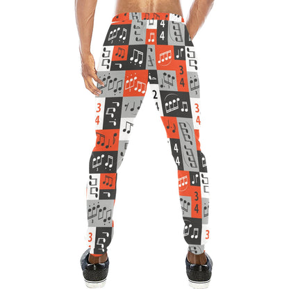 Music Note Design Themed Print Men's Sweatpants