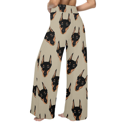 Doberman Pinschers Design Print Pattern JJ0114 Women's Wide Leg Lounge Pants