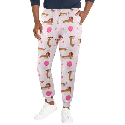 Dachshund Pattern Print Design 10 Men's Casual Track Pants