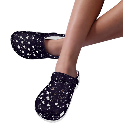 Zodiac Star Pattern Design Print Unisex Clogs Shoes